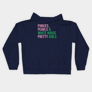 Pinkies Pearls & White House Pretty Girls Pink and green kamala political Kids Hoodie